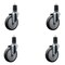 Service Caster 5'' Thermoplastic Rubber Wheel Swivel 1-5/8'' Expanding Stem Caster Set, 4PK SCC-EX20S514-TPRB-158-4 - alternate 1
